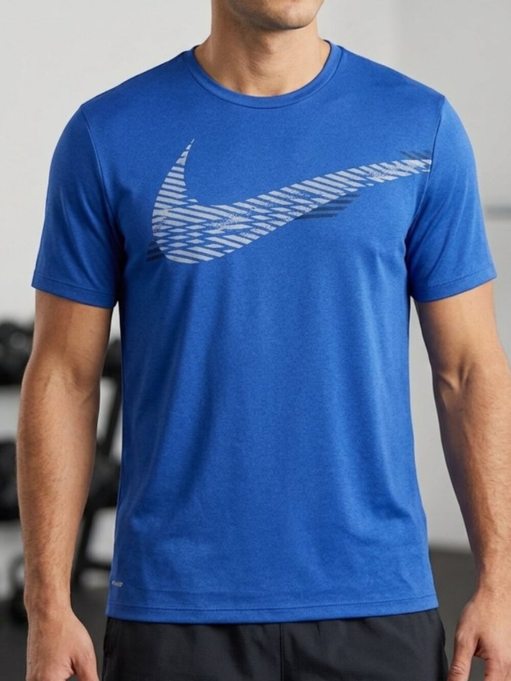 Nike Pro Dri-FIT Men's Royal Blue Graphic Training Tee - Size Small